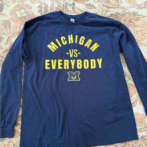Gildan Navy Blue University of Michigan Long Sleeve Shirt